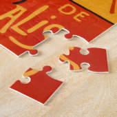 Zwarte Kat  Halloween Steinlen Poster Legpuzzel (Zijkant)