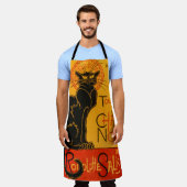 Zwarte Kat Halloween Steinlen Poster Schort (Gedragen)