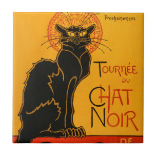 Zwarte Kat  Halloween Steinlen Poster Tegeltje