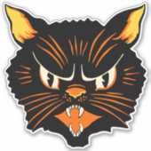  zwarte kat Halloween Sticker (Voorkant)