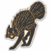  zwarte kat Halloween Sticker (Voorkant)
