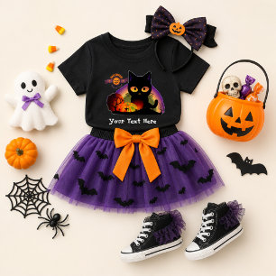 Zwarte Kat Halloween T-Shirt