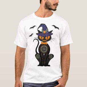Zwarte Kat Halloween T-shirt