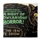  zwarte kat Halloween Tegeltje (Voorkant)
