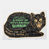 zwarte kat Halloween Theedoek (Horizontaal)