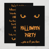 Zwarte Kat Halloween Uitnodigingen (Voorkant / Achterkant)