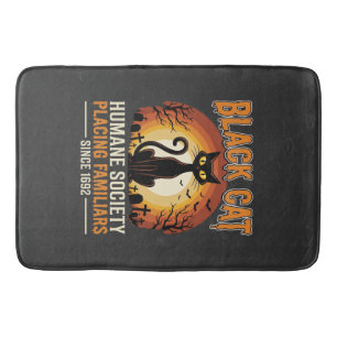 Zwarte Kat Halloween Vertrouwd Vintage Kerkhof Ont Badmat