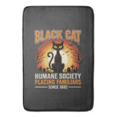 Zwarte Kat Halloween Vertrouwd Vintage Kerkhof Ont Badmat (Voorkant Verticaal)