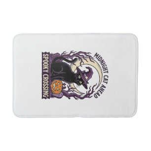 Zwarte Kat Halloween Vintage Gravure Pompoen Kat Badmat