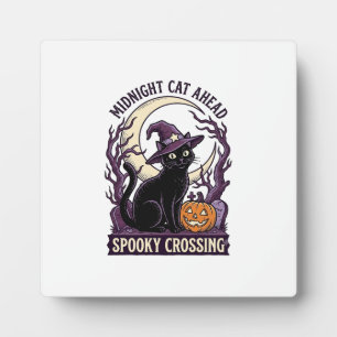 Zwarte Kat Halloween Vintage Gravure Pompoen Kat Fotoplaat