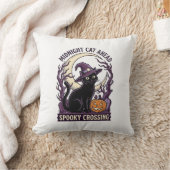 Zwarte Kat Halloween Vintage Gravure Pompoen Kat Kussen (Deken)