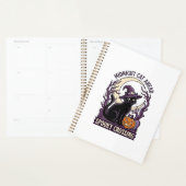 Zwarte Kat Halloween Vintage Gravure Pompoen Kat Planner (Display)