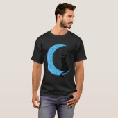 Zwarte Kat Halve Maan Sailor Moeder T-shirt (Voorkant volledig)