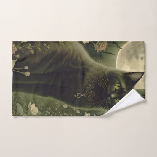 zwarte kat handdoek (Handdoek)