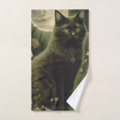 zwarte kat handdoek (Handdoek)