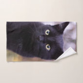 zwarte kat handdoek (Handdoek)