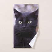 zwarte kat handdoek (Handdoek)