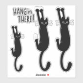 Zwarte Kat Hangend Aan | Grappige Kitty Vinyl Stic Sticker (Vel)