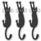 Zwarte kat hangt aan | Funny Kat Vinyl Stickers (Voorkant)