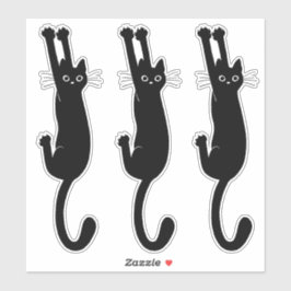 Zwarte kat hangt aan | Funny Kat Vinyl Stickers