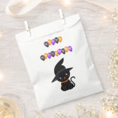 Zwarte kat Happy Halloween-ballonnen Bedankzakje (Geknipt)