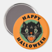  zwarte kat - Happy Halloween Magneet (Voorkant / Achterkant)