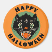  zwarte kat - Happy Halloween Magneet (Voorkant)