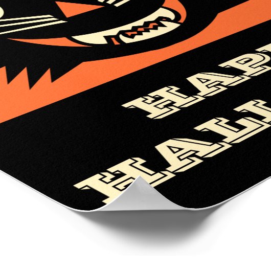 zwarte kat Happy Halloween Poster (Hoek)