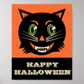 zwarte kat Happy Halloween Poster (Voorkant)