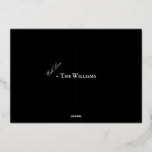 Zwarte kat "Happy Halloween" Typografie Ontwerp Folie Uitnodiging (Achterkant)