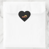 Zwarte kat hart sticker (Tas)