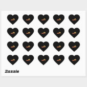 Zwarte kat hart sticker (Vel)