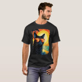 Zwarte Kat Hawaïaans T-shirt (Voorkant volledig)
