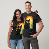 Zwarte Kat Hawaïaans T-shirt (Unisex)