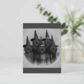  zwarte kat/heks briefkaart (Staand voorkant)