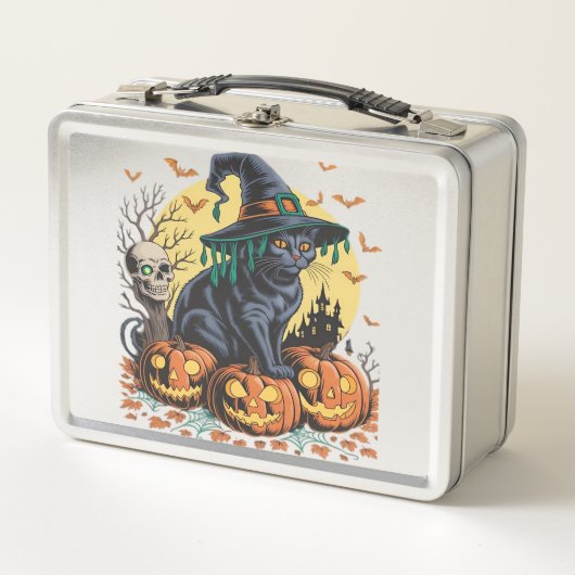 Zwarte Kat Heks Eng Halloween Pompoen Oversized  (Voorkant)