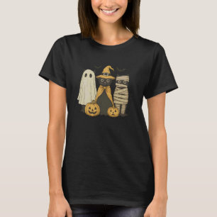 Zwarte Kat Heks Geest Verschrikkelijke Halloween P T-shirt
