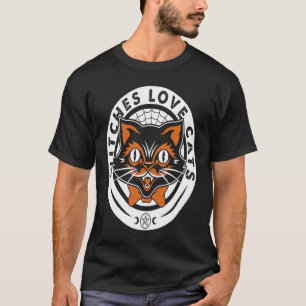 Zwarte Kat Heks Halloween Goth Grafisch T-shirt
