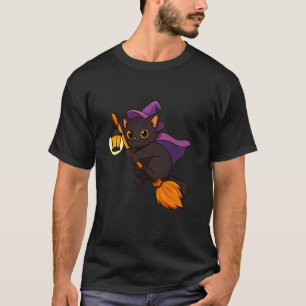 Zwarte Kat Heks Halloween Kitten Liefhebber Feline T-shirt