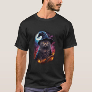 Zwarte Kat Heks Halloween Mystieke Zwarte Kat T-shirt