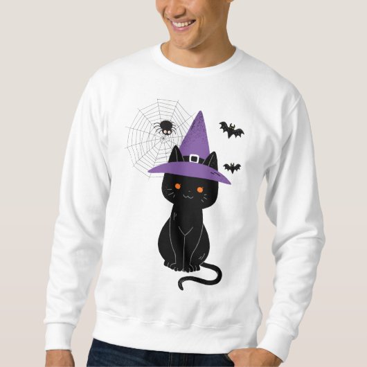 Zwarte Kat Heks Halloween Trui (Voorkant)
