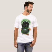 Zwarte Kat Heks Halloween Tshirt (Voorkant volledig)