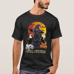 Zwarte Kat Heks Ik Ruik Kinderen Halloween Mannen T-shirt