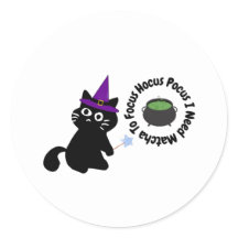 Zwarte kat heks Matcha Sticker