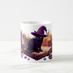 Zwarte Kat Heks Mok   Magische Halloween Koffiekop