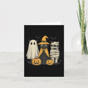 Zwarte Kat Heks Spook Y Halloween Pompoen Mannen K Kaart