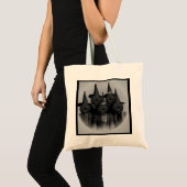  zwarte kat/heks tote bag (Voorkant (product))