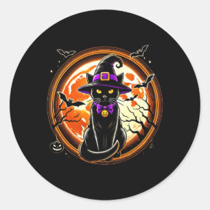 Zwarte Kat Heks Vintage Katten Verschrikkelijke Ha Ronde Sticker