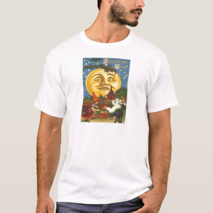 Zwarte Kat Heks Vleermuis Vollemaan T-shirt