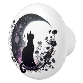 Zwarte Kat Hemelse Maan Modern Keramische Knop (Rechts)